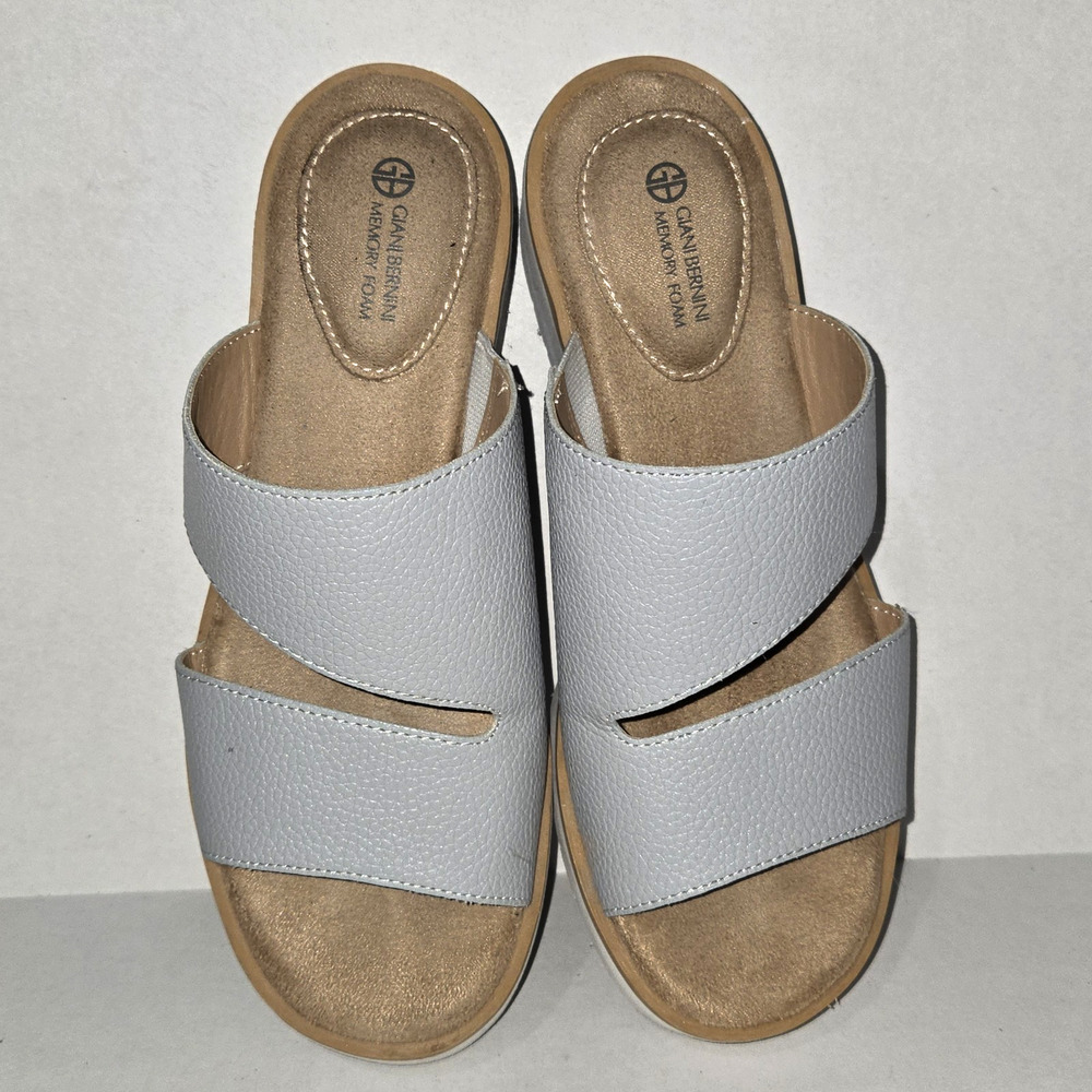 Giani Bernini Womens Ryerr Grey Wedge Sandals 5 Medium